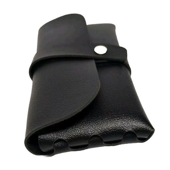 Fashion Eyeglass / Sunglass Buckle Case Snap Closure PVC Leather Faux - Black - Picture 3 of 8